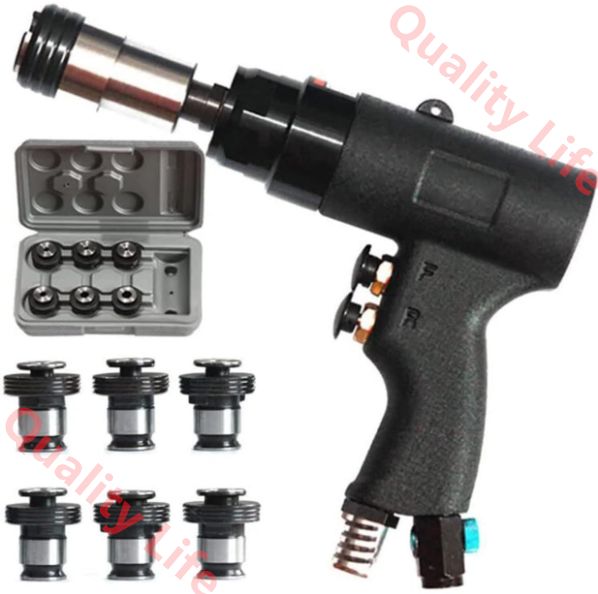 M3-M12空気圧タッピングマシン 高速空気圧ドリルツール 6つのチャック付きハンドヘルドエアドリルタッピングマシン スチール 鉄 銅 アルミニウム プラスチックのタッピング用 Gunstyle