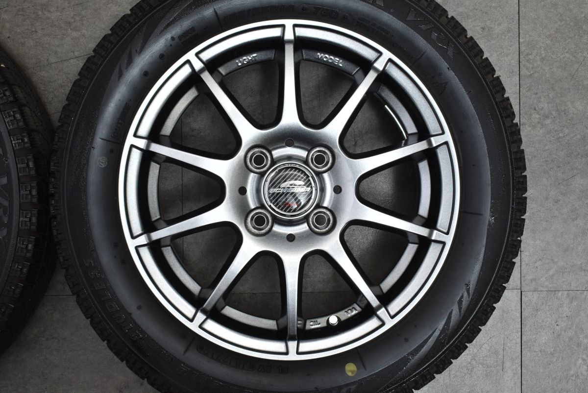 【程度良好品】シュナイダー 14in 4.5J +43 PCD100 ブリヂストン ブリザック VRX 155/65R14 N-BOX N-ONE サクラ ワゴンR タント ムーヴ