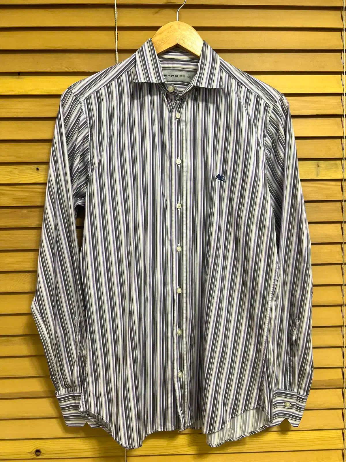 エトロ ETRO メンズ ストライプコットンシャツ 39