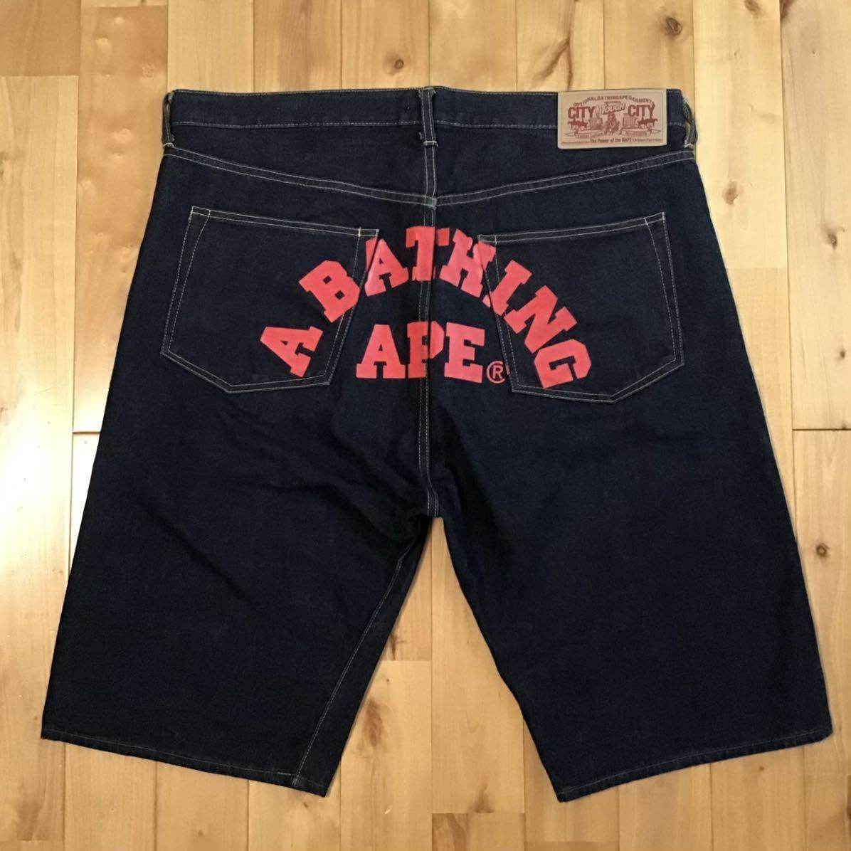 ☆XXL☆ BAPE LOGO デニム ハーフパンツ a bathing ape denim shorts