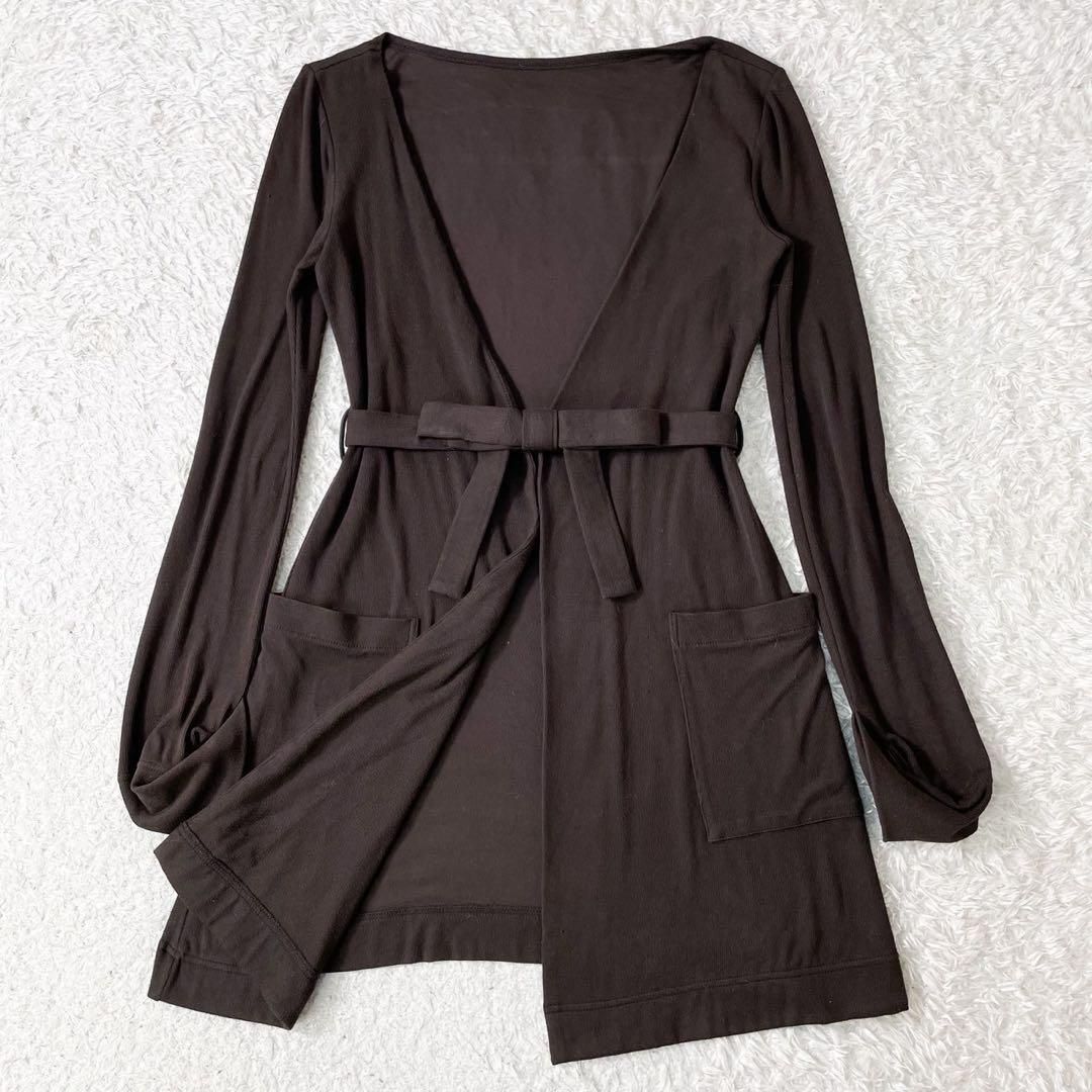 FOXEY NEW YORK ロングカーディガン 38 茶　ストレッチ　ベルト FOXEY NEW YORK フォクシーニューヨーク ロングカーディガン 38