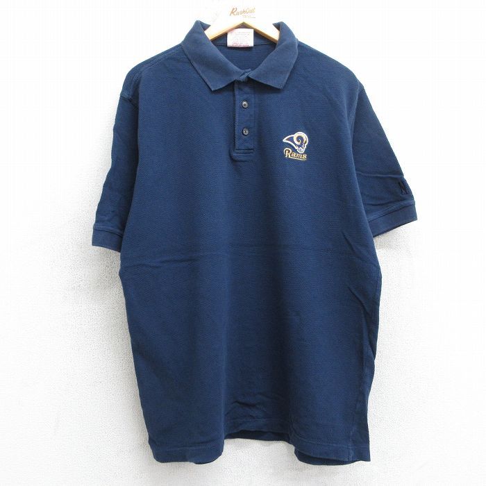 XL/古着 半袖 ポロ シャツ メンズ 00s NFL ロサンゼルスラムズ