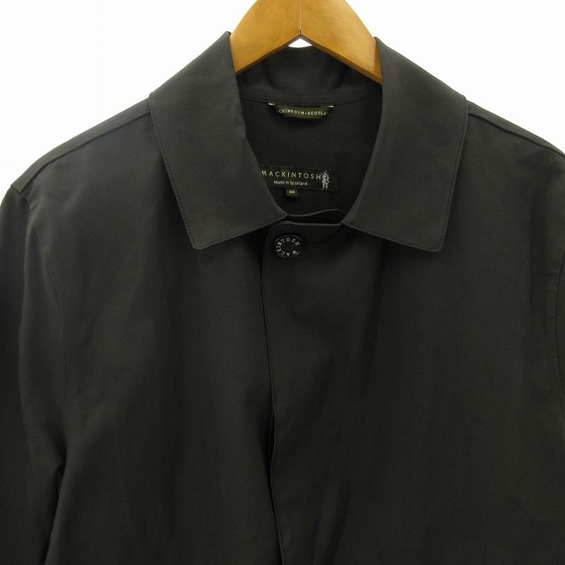 【美品】マッキントッシュ　ステンカラーコート　ゴム引きコート　ウール　英国製 MACKINTOSH】【NEW DUNKELD】ゴム引き