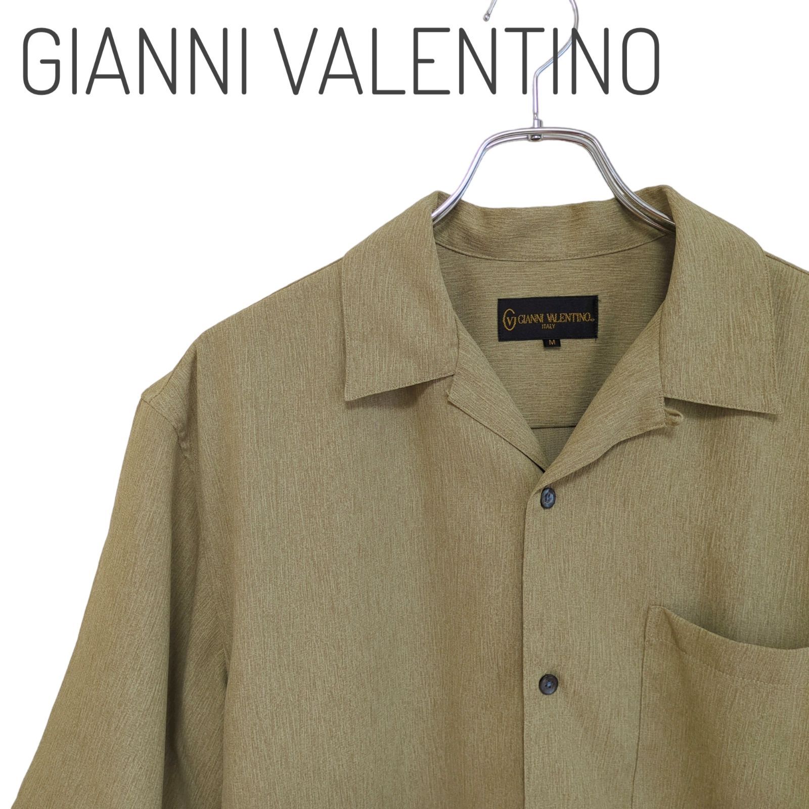 GIANNI VALENTINO ジャン二バレンチノ トップス シャツ 半袖 薄緑色