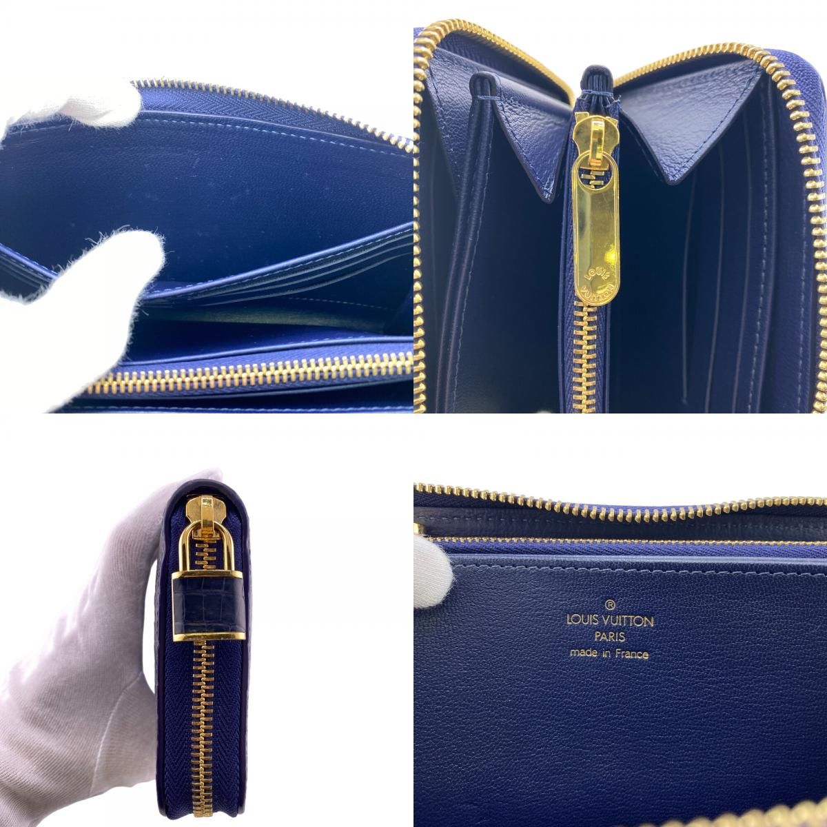 LOUIS VUITTON/ルイヴィトン ビトン N93609 ジッピーウォレット エキゾチック クロコダイル 長財布 ネイビー レディース ブランド  - メルカリ