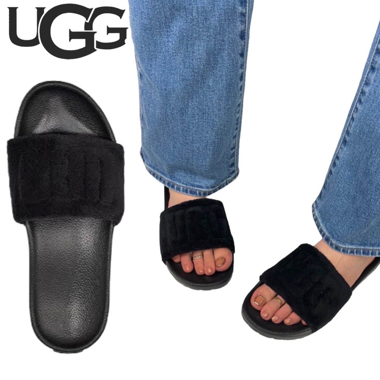 一部予約！】 スライド サンダル UGG アグ 1128531 24cm 黒 UGG