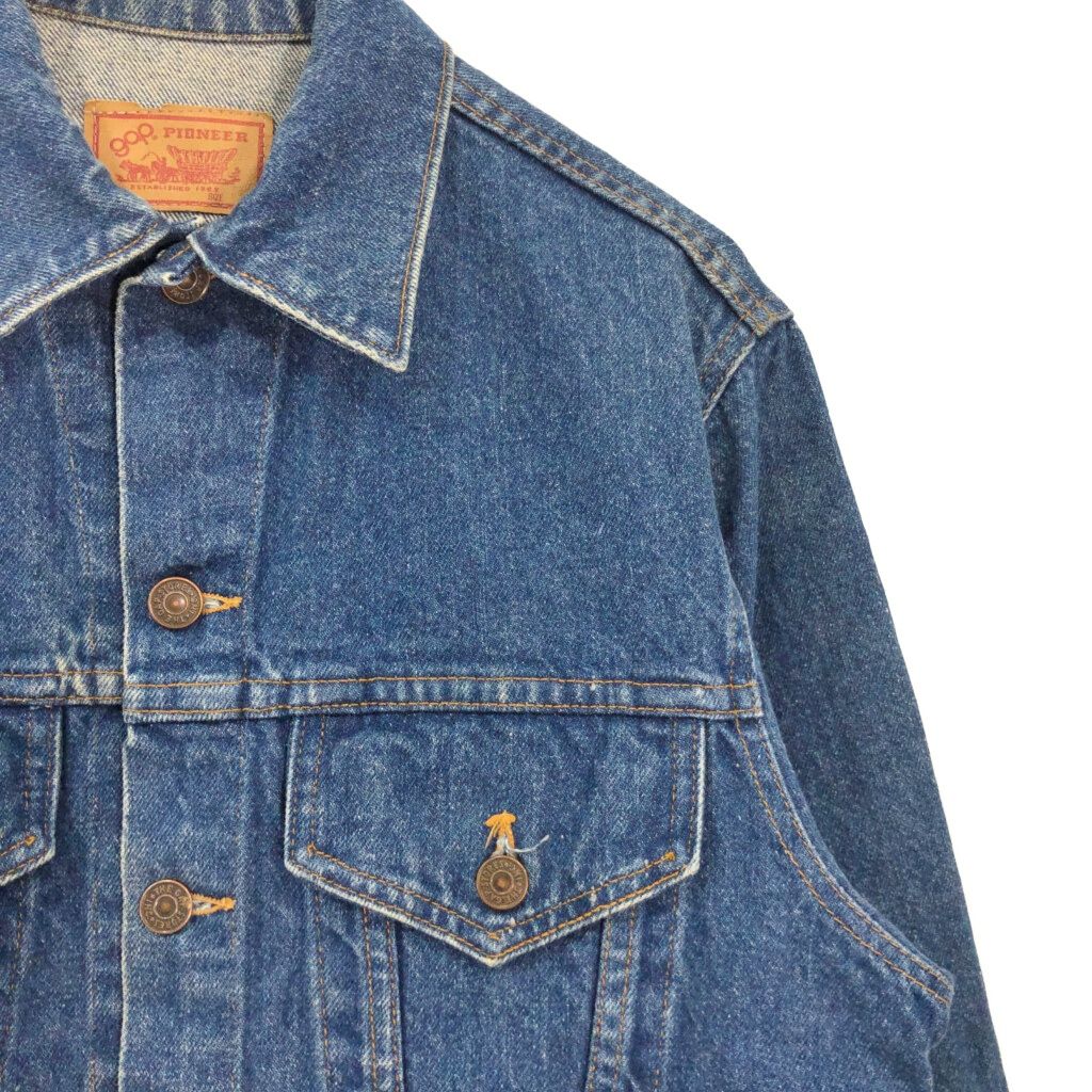 80年代 GAP PIONEER ギャップ パイオニア デニムトラッカージャケット ブルー(メンズ 38)中古 古着 V6890 80年代 GAP PIONEER ギャップ パイオニア デニムトラッカージャケット