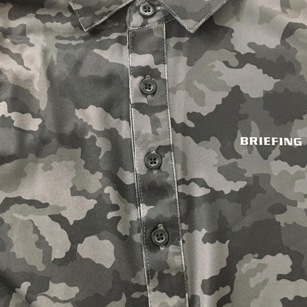 ☆SALE25％OFF☆ブリーフィング 半袖ポロシャツ グレー×黒 カモフラ