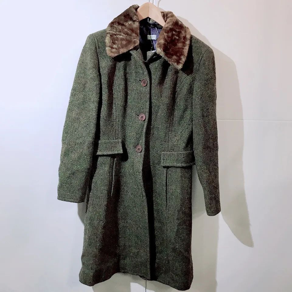 【極上】Paul Smith　ポールスミス　ノーカラー　ウール　コート　ロング Paul Smith（ポールスミス）の「ウールカシミヤ ノーカラー
