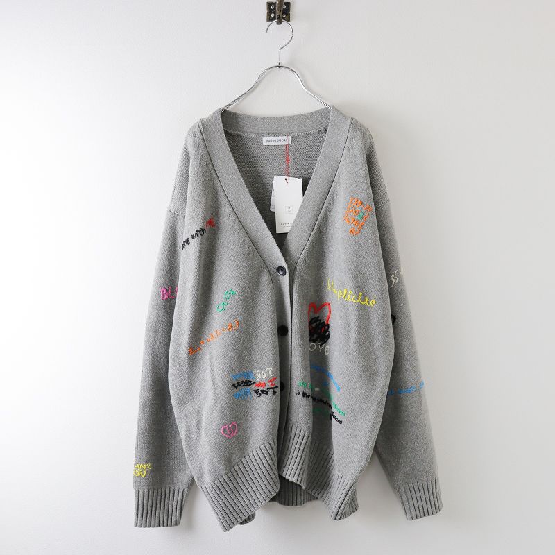 完売！メゾンスペシャル刺繍入りグレー長袖カーディガン 【公式通販】