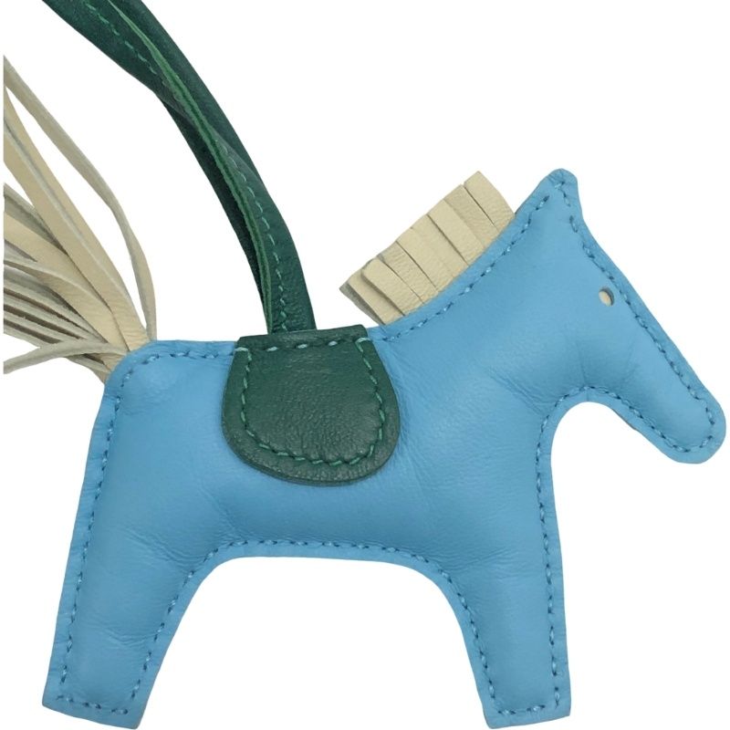 HERMES エルメス チャーム ロデオ PM マルチカラー ライトブルー