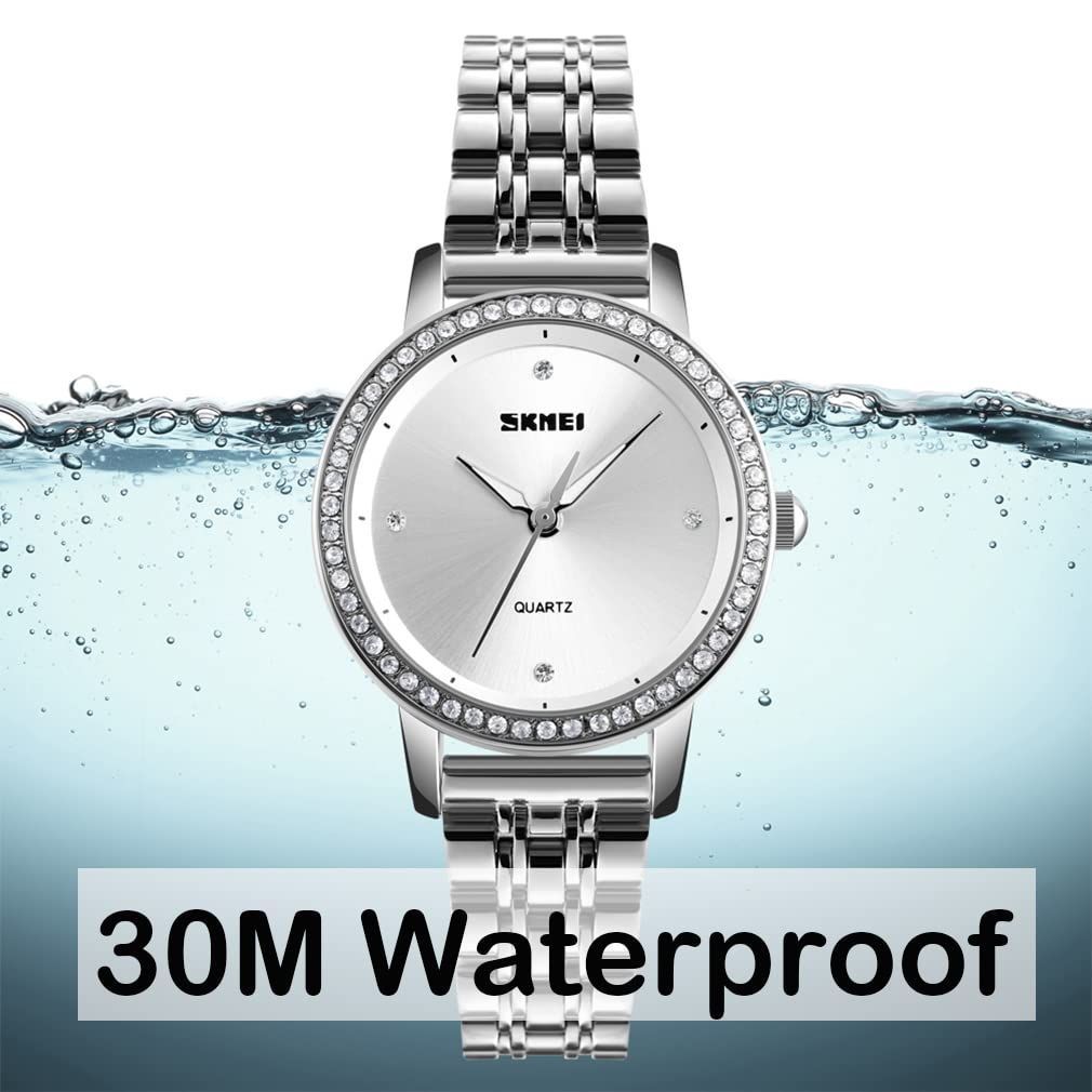 ダイヤモンド シンプル おしゃれ うで時計 レディース 女性用 時計 れでいーす 防水 カジュアル アナログ クオーツ ブランド 腕時計 かわいい ステンレス プレゼントシルバー Watch for Women