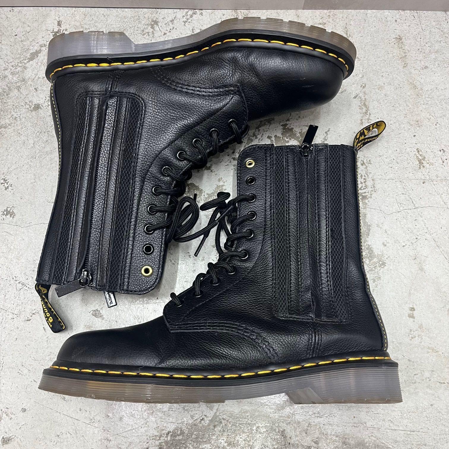 Dr. Martens Yohji Yamamoto 1490 HIDDEN ZIP YY 27947001 サイドジップ レザー ブーツ ドクターマーチン ヨウジヤマモト 28cm 72361A1