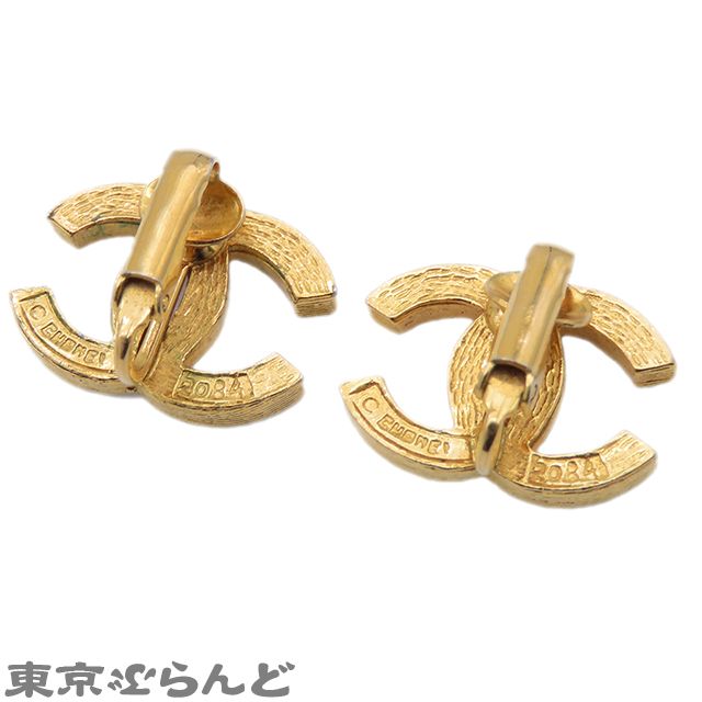 シャネル CHANEL ココマーク ラインストーン イヤリング 2084 ゴールド