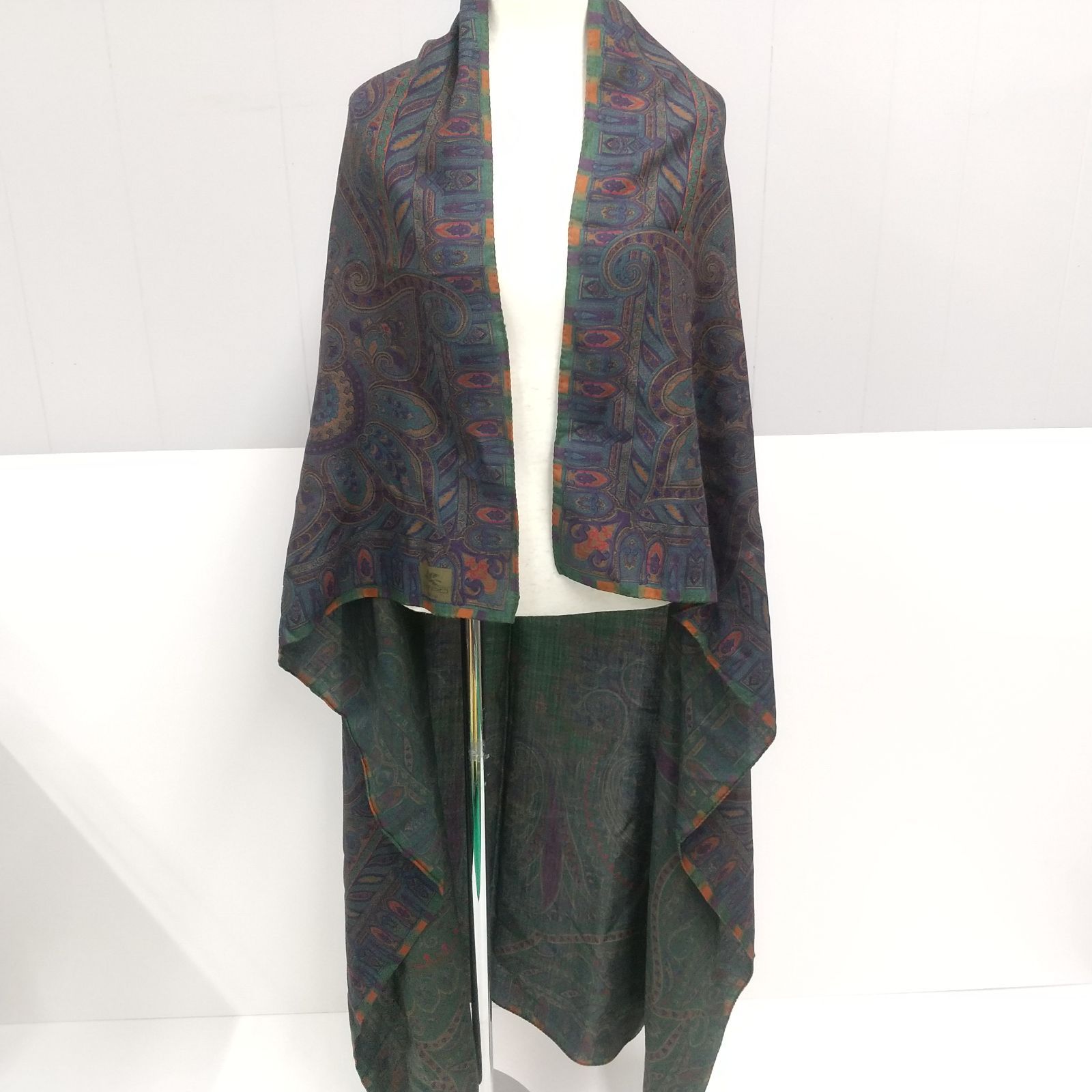 ETRO エトロ ペイズリー 大判 ストール スカーフ シルク/ウール
