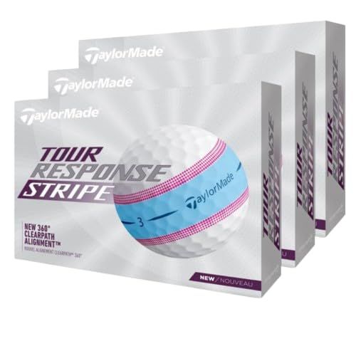 【３ダースセット】テーラーメイド(TAYLOR MADE) TMJ23 TourResponse Stripe BLPNK JPN 23 ３ダースセット 36球 ツアーレスポンス ボール メンズ ゴルフボール ※当店オリジナルショップカード付き 