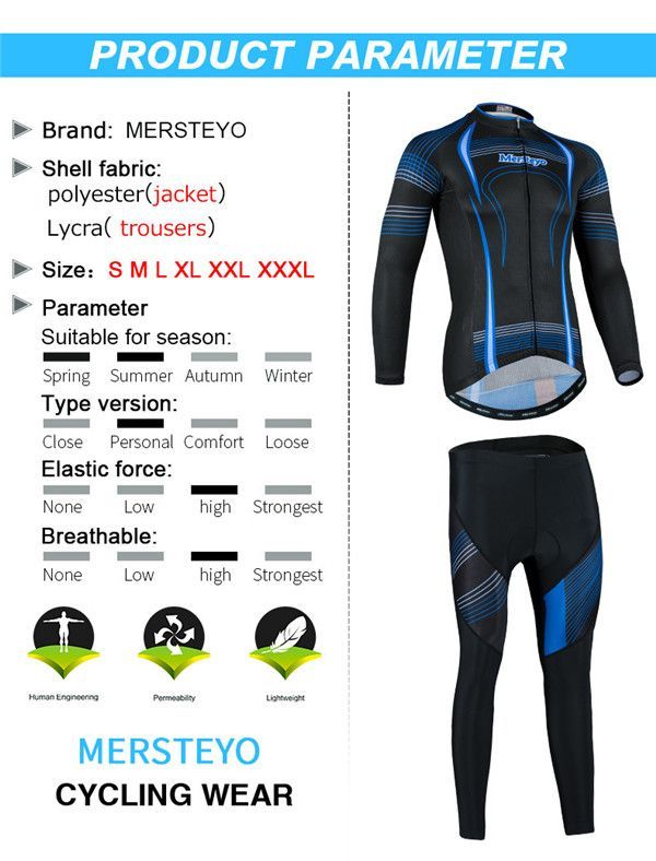 サイクルジャージ XL上下セット 秋春用サイクルジャージ上下セット