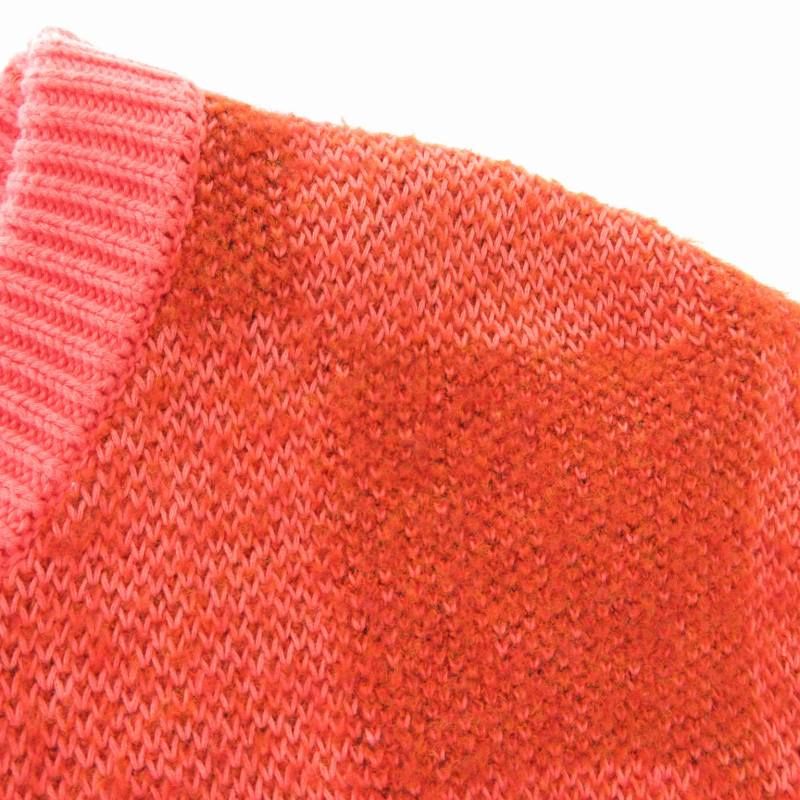 ピーエスポールスミス PS Paul Smith コットンニット セーター 長袖 クルーネック プルオーバー ブロックチェック スマイル刺繍 L ピーエスポールスミス PS Paul Smith コットンニット セーター