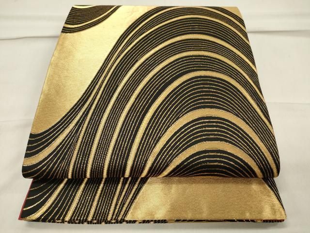 着物屋こころ□夏物 明綴れ 袋帯 枝花文 金糸 正絹 逸品 B-ph4894