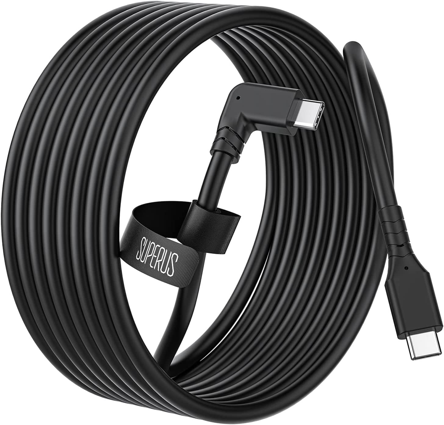 SUPERUS リンクケーブル 10フィート Oculus/Meta Quest 3/2/1対応 - USB C to USB C充電ケーブル 高速データ転送 u0026 充電コード VRヘッドセット ゲームPC/Steam VR用アクセサリー 