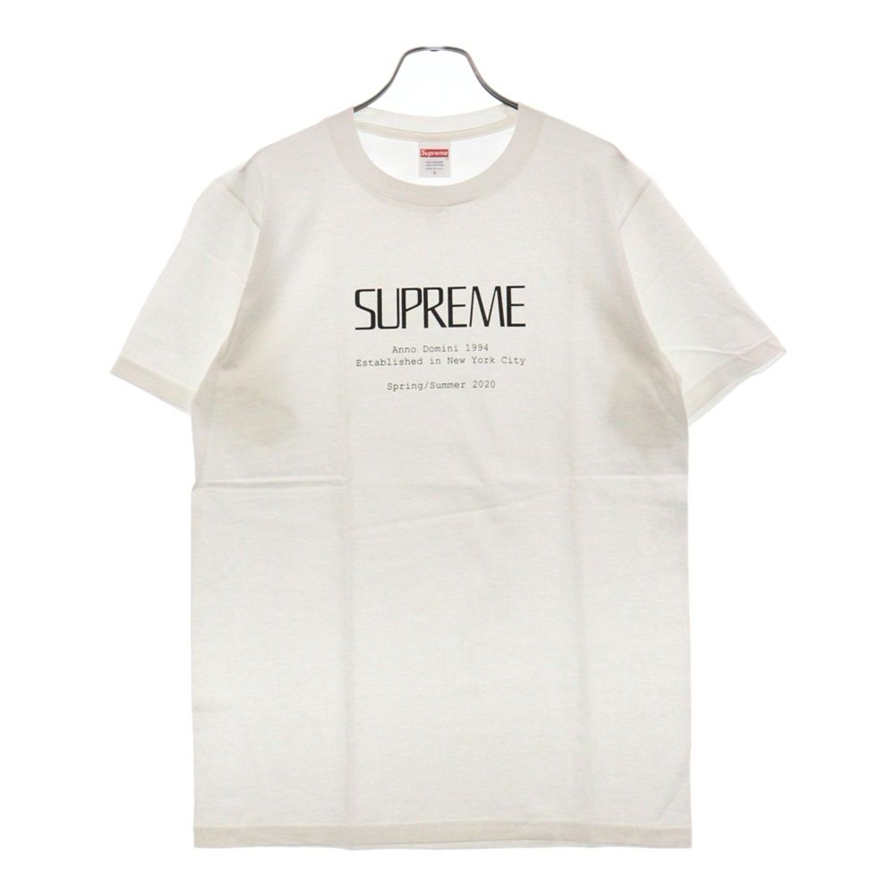 SUPREME (シュプリーム) 20SS Anno Domini Tee アンノドミニ ロゴプリント クルーネック 半袖Tシャツ カットソー ホワイト