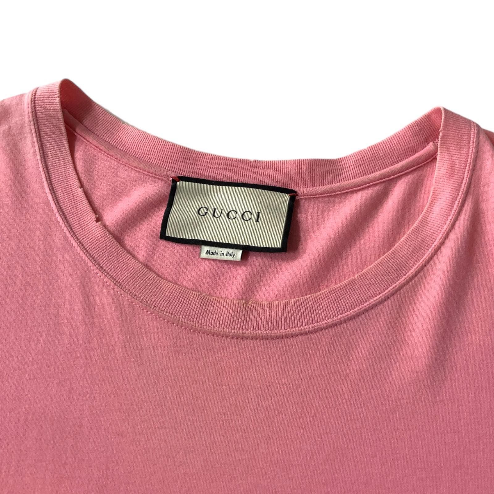 中古品】GUCCI グッチ Tシャツ ロゴプリント ダメージ オーバーサイズ 半袖 XS ピンク 493117-X3N87 - メルカリ