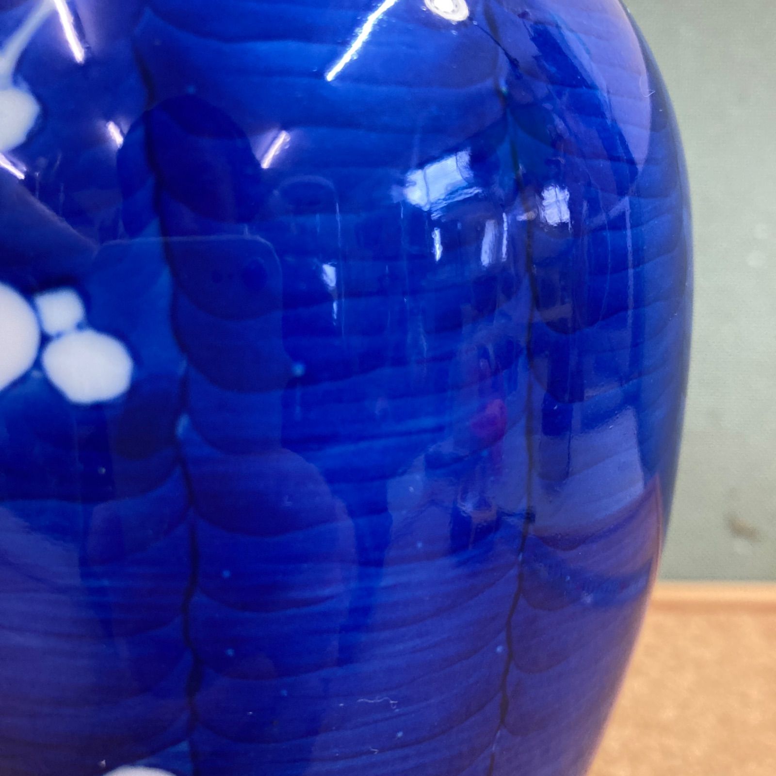 文革期 中国景徳鎮製 手描花瓶 古染付 氷梅花瓶 飾瓶 花器 花入
