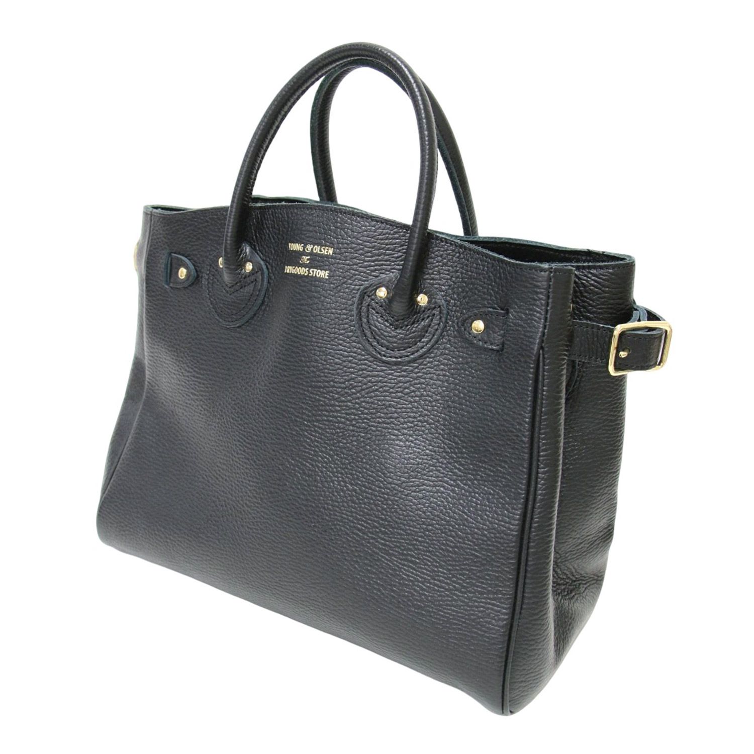 美品】YOUNG&OLSEN バッグエンボスレザートートバッグブラック