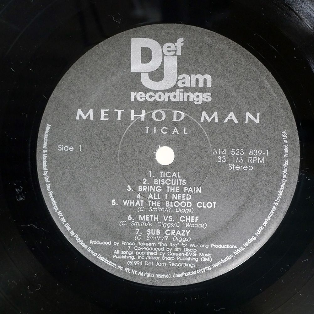 Method Man / Tical レコードアルバム 12インチ盤 Method Man / Tical レコードアルバム 12インチ盤