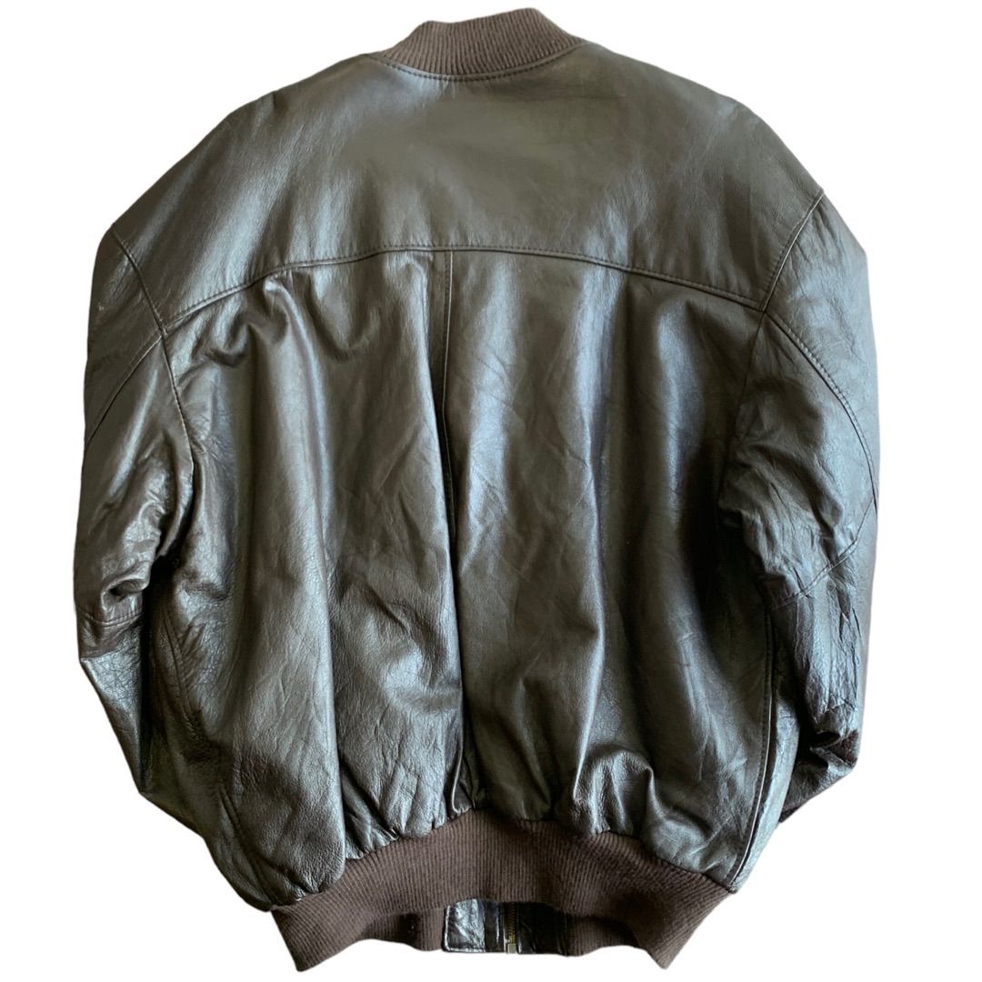230929AAA4● 90'S GF MADE IN ITALY Leather Outer ビンテージvintage イタリア製 レザージャケット  革ジャン フライトジャケット