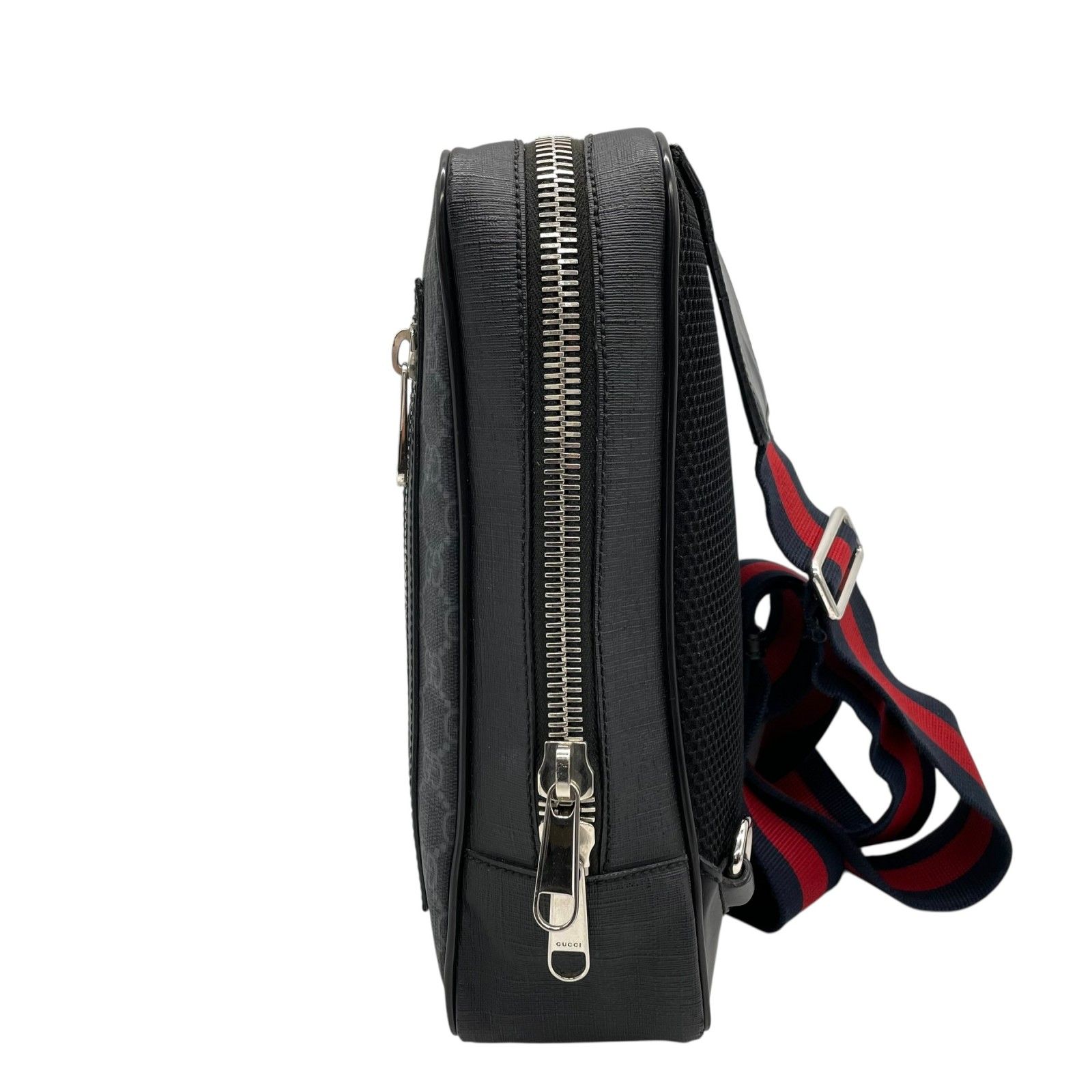 美品 GUCCI インプリメ ボディバッグ GG 総柄 ブラック メンズ GUCCI グッチ メンズ ナイロン GG柄 ボディーバッグ ウェスト
