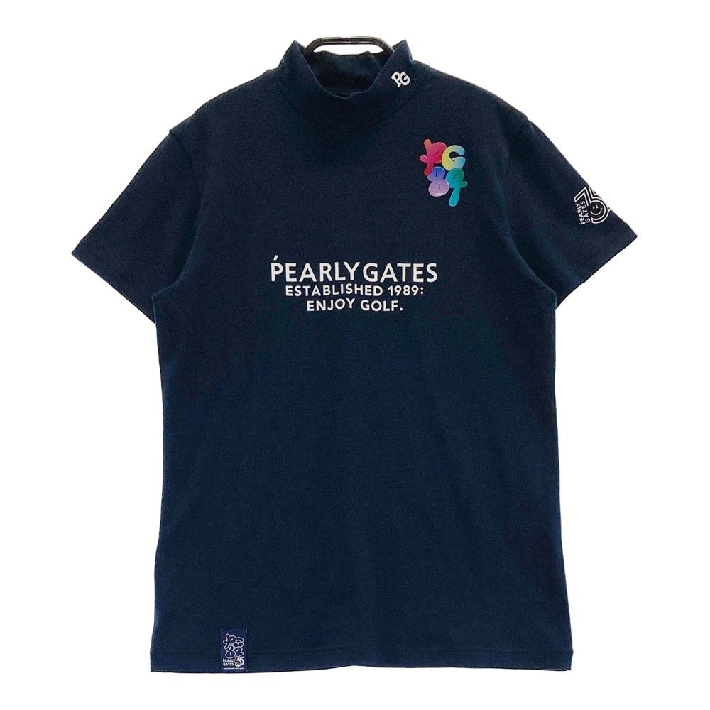 サイズ 2 PEARLY GATES パーリーゲイツ モデル ハイネック 半袖Tシャツ ネイビー系 240101541736 ゴルフウェア レディース ストスト