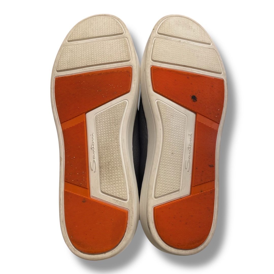 SANTONI サントーニ レザースニーカー 本革 タンブルレザー 厚底