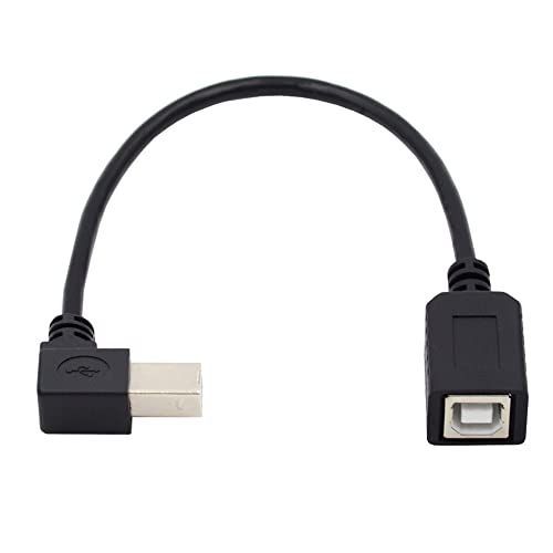 左 cablecc Type B オス-メス USB 2.0 延長ケーブル 90度 左角度