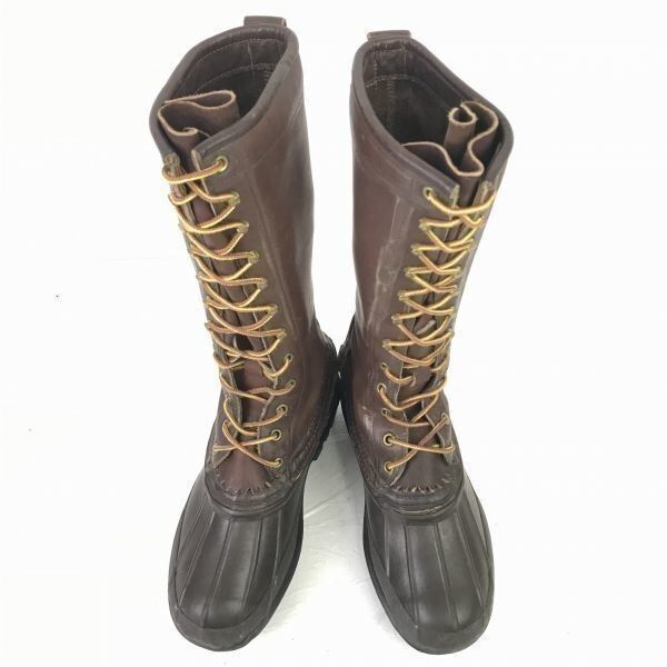 70 s-80 s ビンテージ SCHNEE 本革 ハンティングブーツ ロングブーツ 6 23.5-24.0 茶 防水 ビーンブーツ Vintage WB 39-7