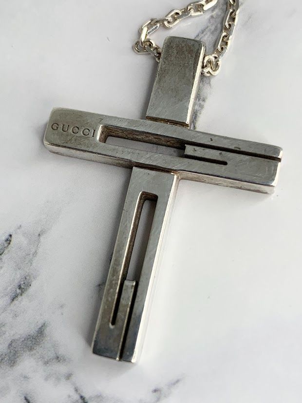 グッチ GUCCI SV925 カットアウトG クロス ネックレス