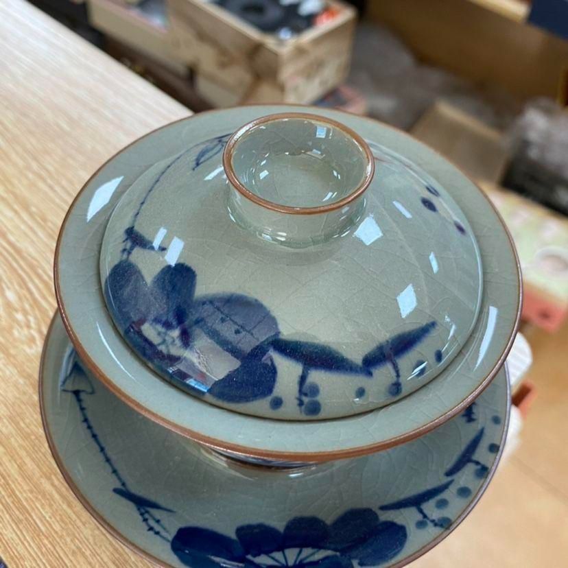景徳鎮 手画青花三才蓋碗 茶碗 茶道具 新品未使用 - メルカリ