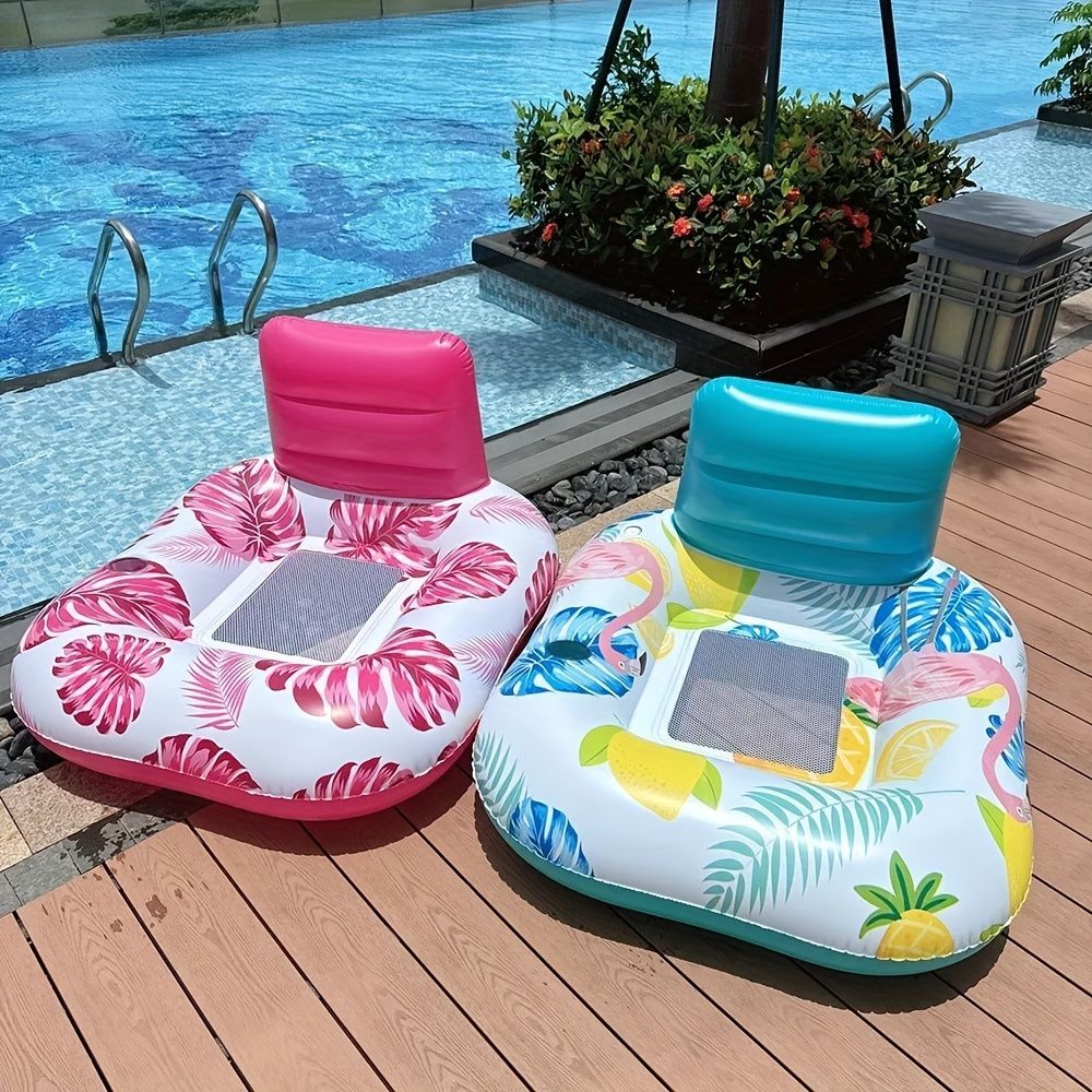 浮き輪 プール フロート 水上ベッド 大人用プールフロートチェア 日焼けプールフロート 海 ビーチ ピンク 青 グリーン 背もたれ 一人用 海水浴 日光浴 水遊び プール用品 アウトドア SNS映え オシャレ ドリンクホルダー付き ユニーク