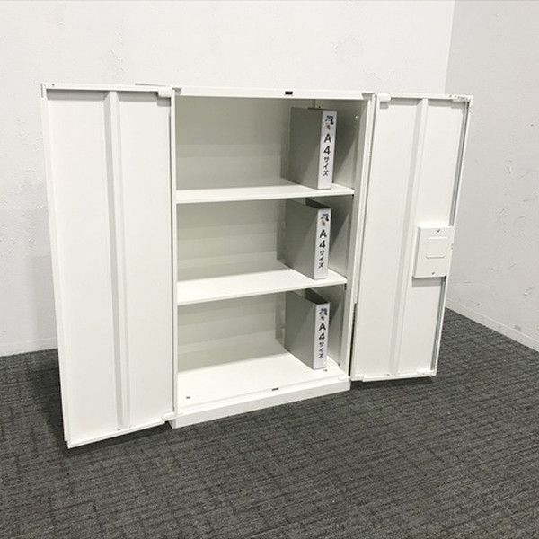 両開き書庫 レクトライン スチールキャビネット オカムラ ネオホワイト