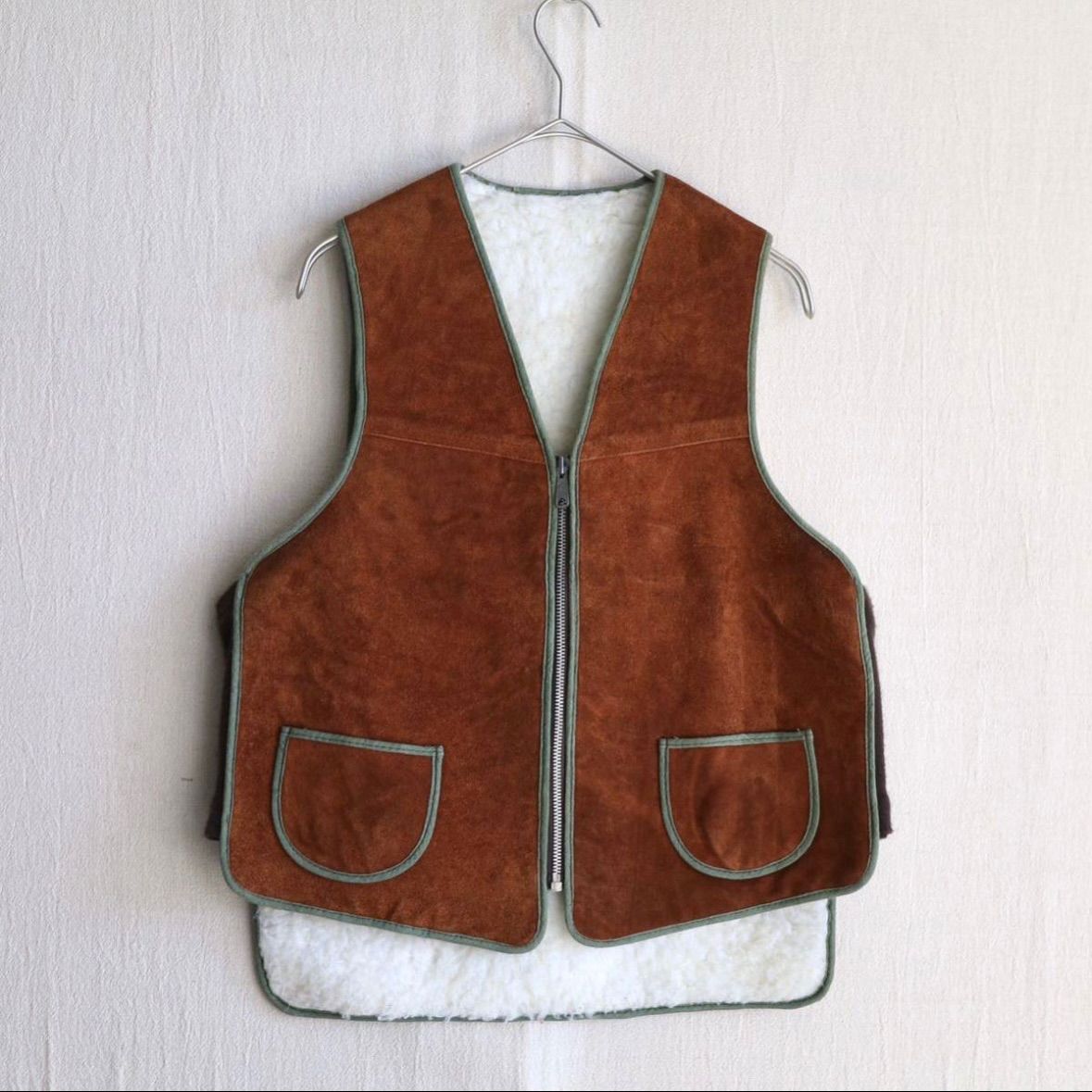 レザー ボア ジップアップベスト ライトボアジップベスト（ベスト