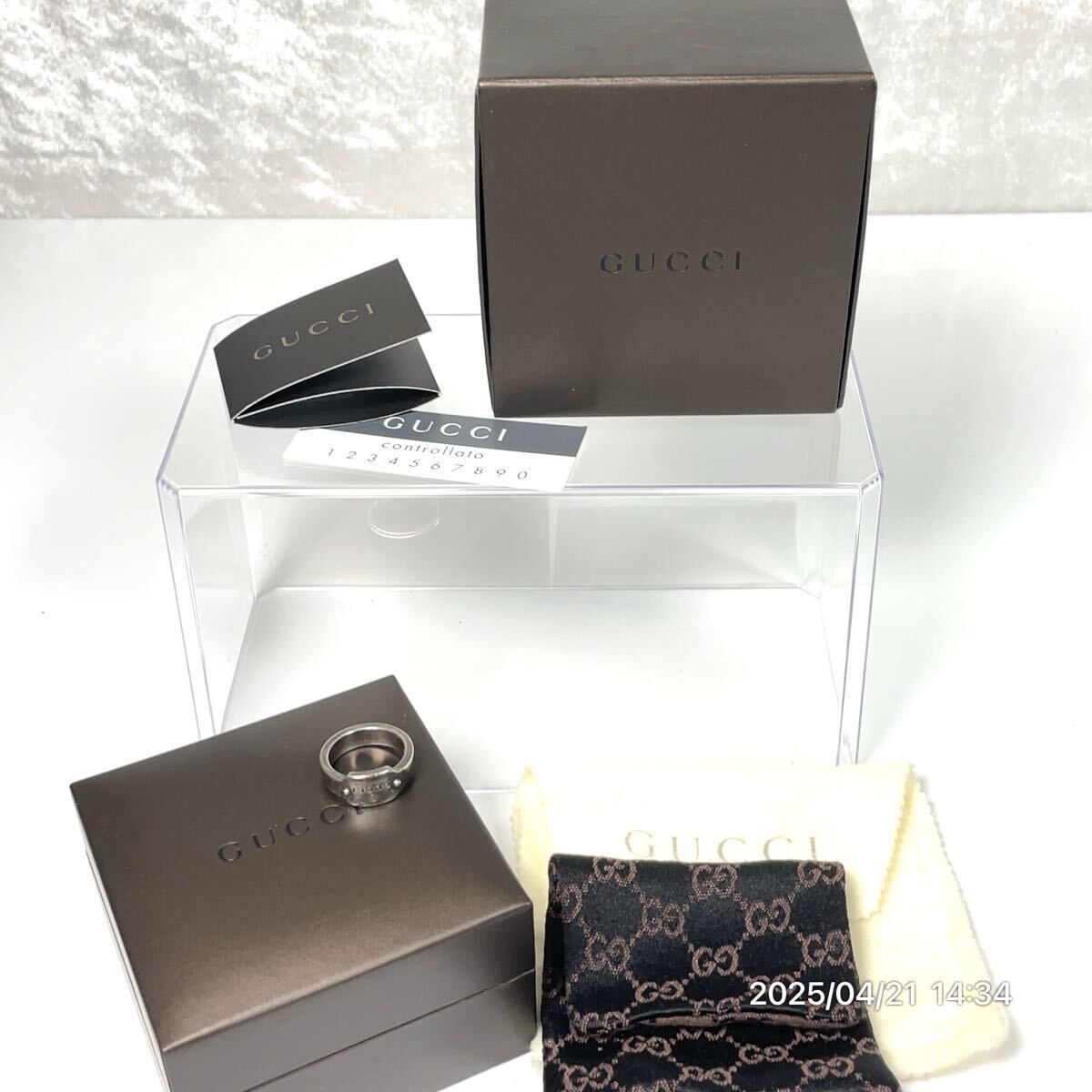 SILVER925 SV925 GUCCI グッチ ブランドロゴ シグネット リング 指輪 アクセサリー 装飾品 ケース付き