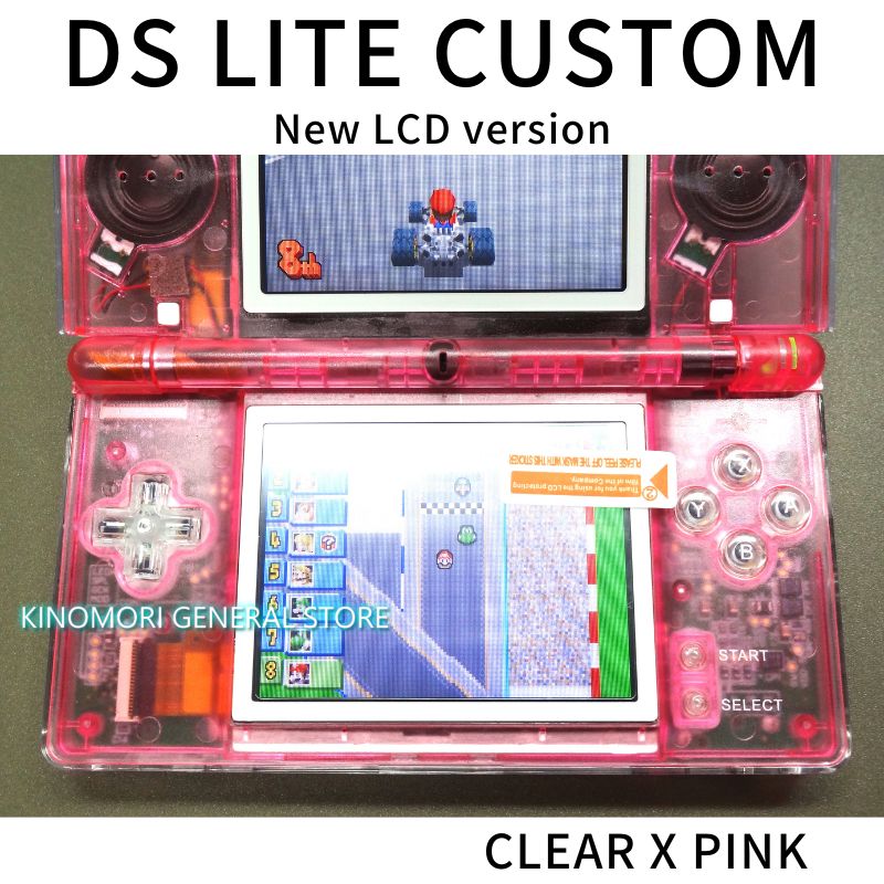 DS LITE CUSTOM CLEAR X PINK NEW LCD Ver - メルカリ