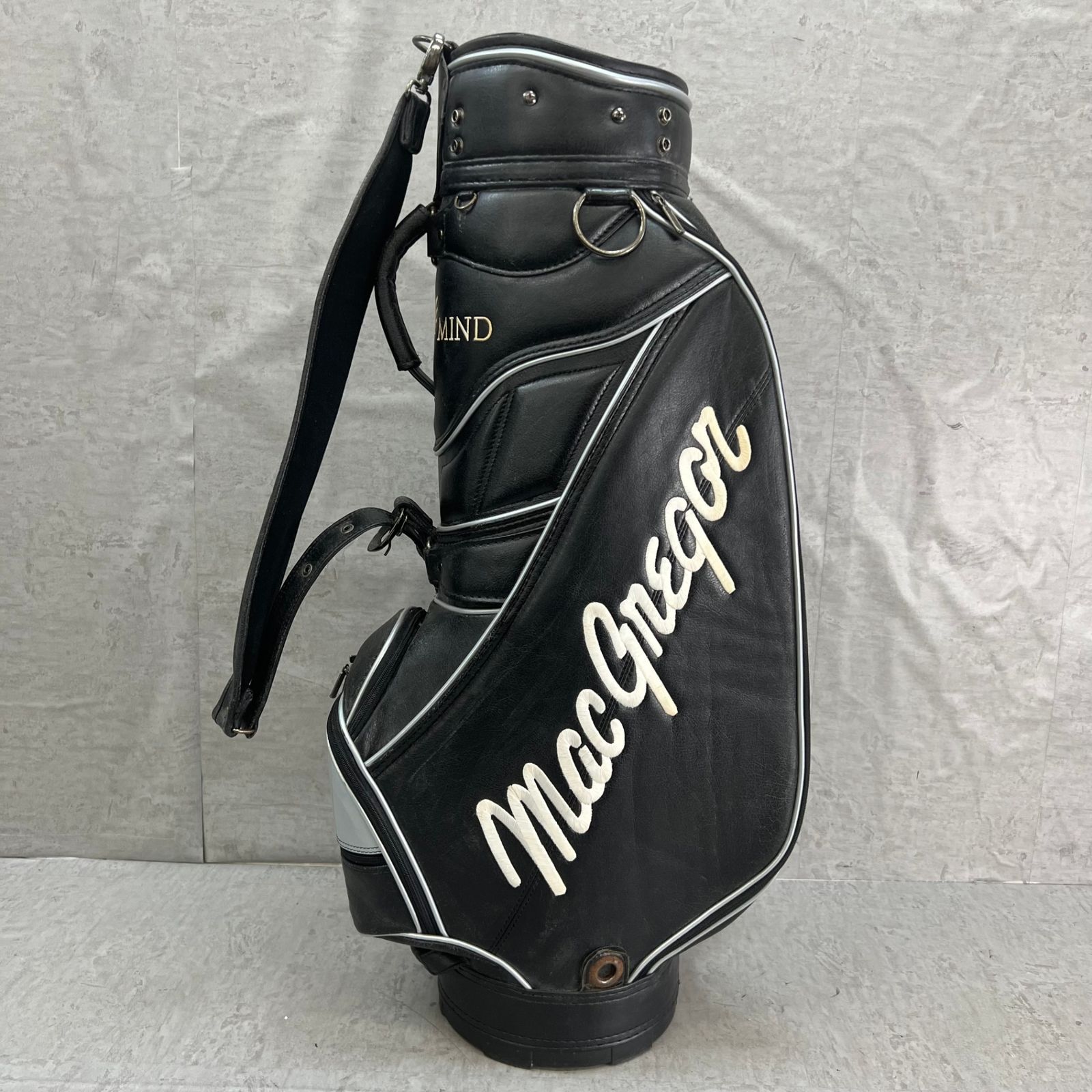 マグレガー　ゴルフ用　キャディバッグ　カート式　レザー　MacGregor マグレガー ゴルフ用 キャディバッグ カート式 レザー バック
