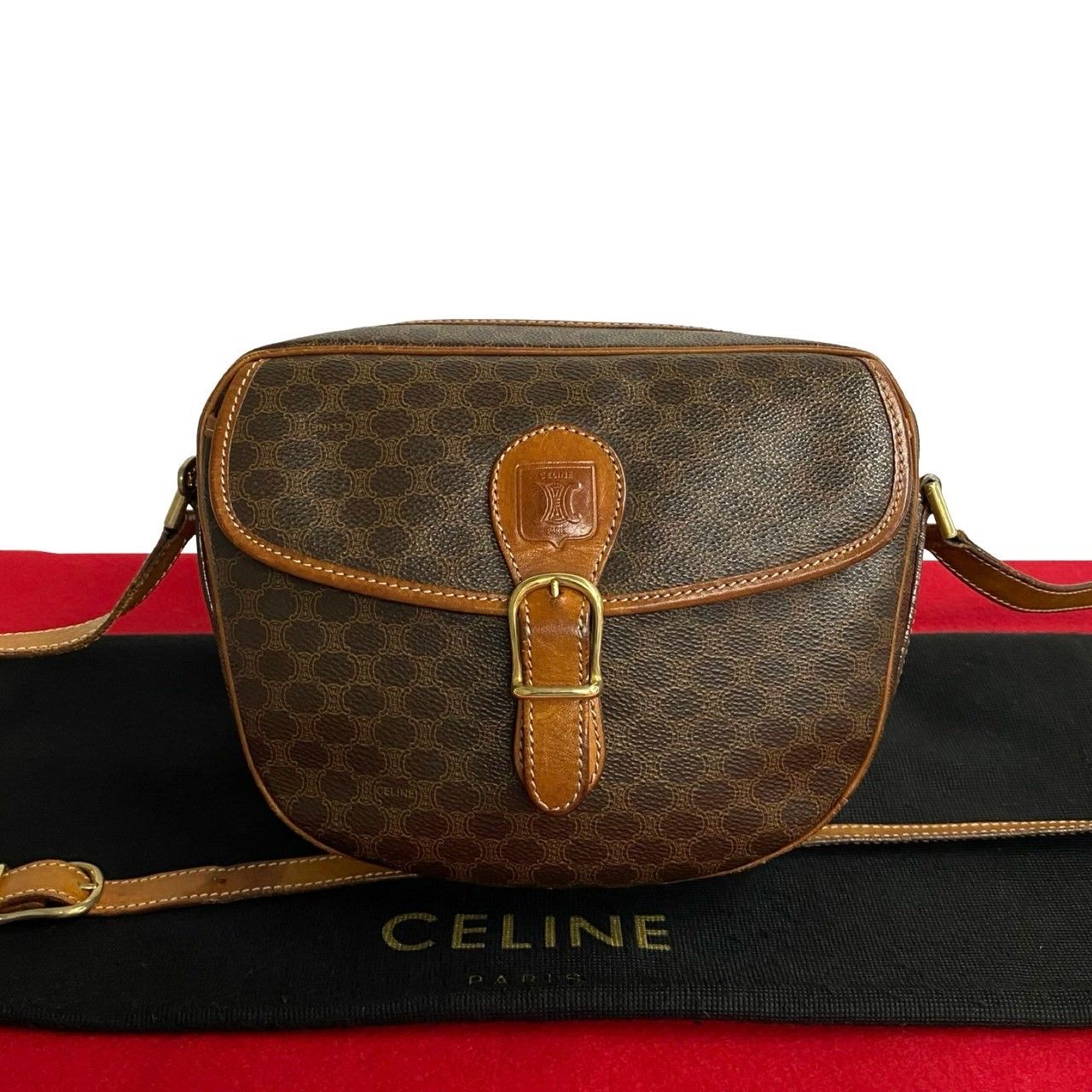 極 美品 CELINE セリーヌ ヴィンテージ マカダム ブラゾン 柄 極 美品 CELINE セリーヌ ヴィンテージ マカダム ブラゾン 柄