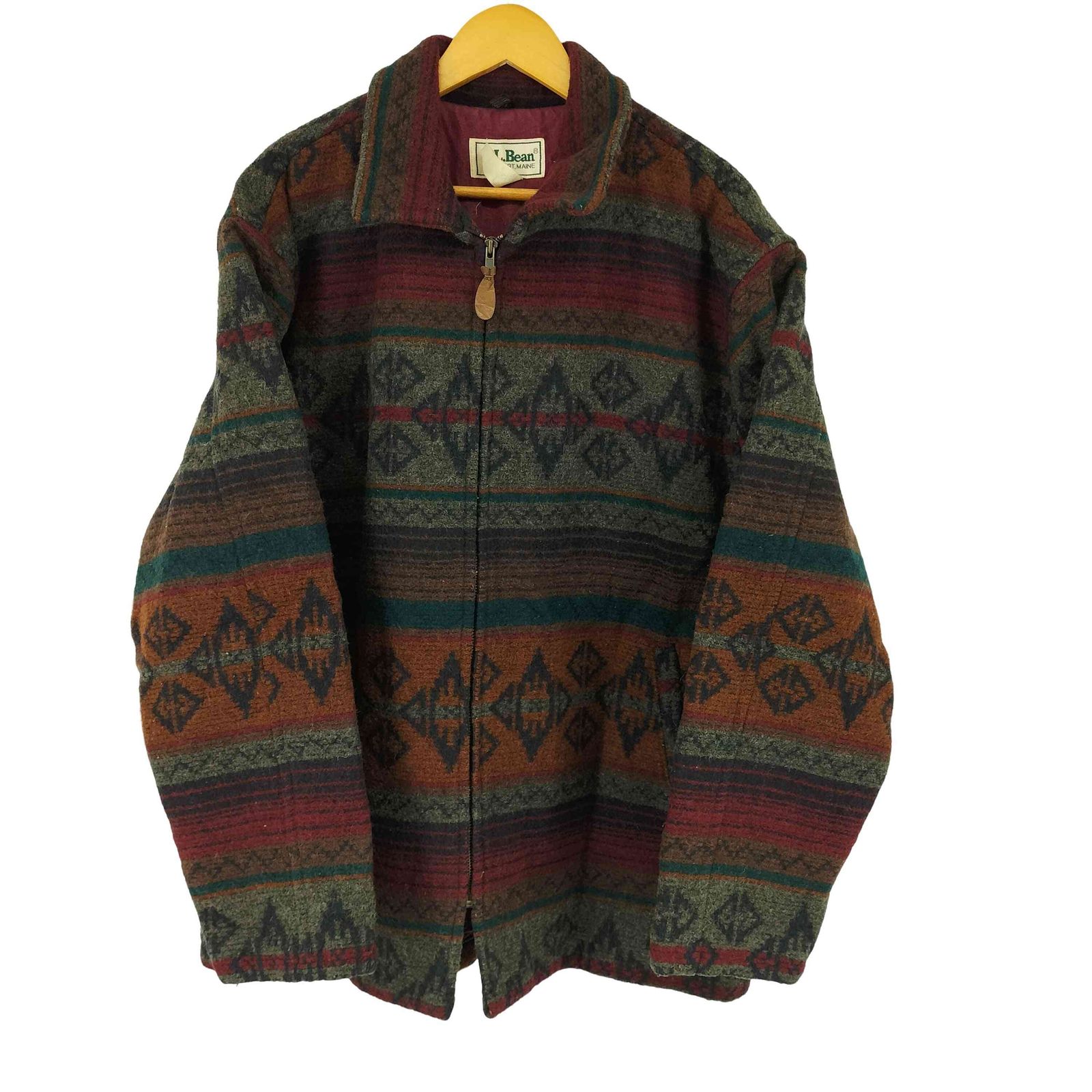 エルエルビーン L.L.Bean 80-90S ネイティブ柄ウールジャケット メンズ import：XL 