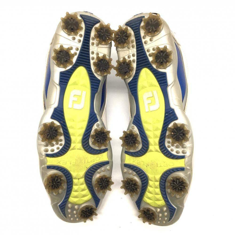 【美品】フットジョイ ゴルフシューズ 白×ブルー 53353J メンズ 24.5 FootJoy フットジョイ ゴルフシューズ 白×ブルー 53353J メンズ