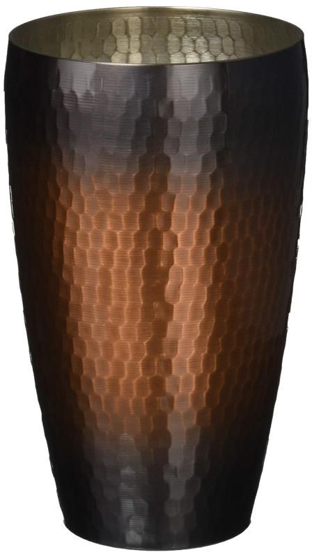 新光金属 タンブラー 赤銅仕上げ 大 容量-550ml 純銅赤銅仕上げ 鎚目S型タンブラー SI-103R