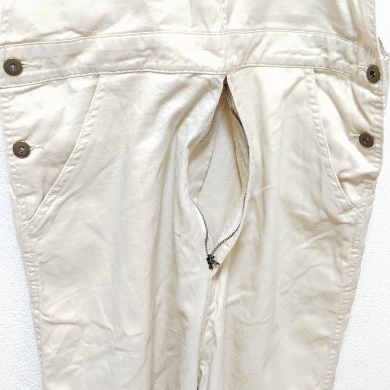 ボーイッシュな着こなしに◎ Red Cap Girl レッドキャップガール サロペット オーバーオール ワークウェア アメカジ 古着 生成り ストリート スケーター アウトドア グランピング ワイドシルエット アイボリー レディース S M36286ji SIROKUMA-CORPORATION_COM