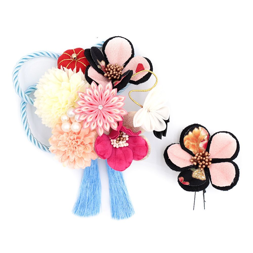 デカリボン JK 盛り髪 紫 デカリボン3個セット盛り髪JK