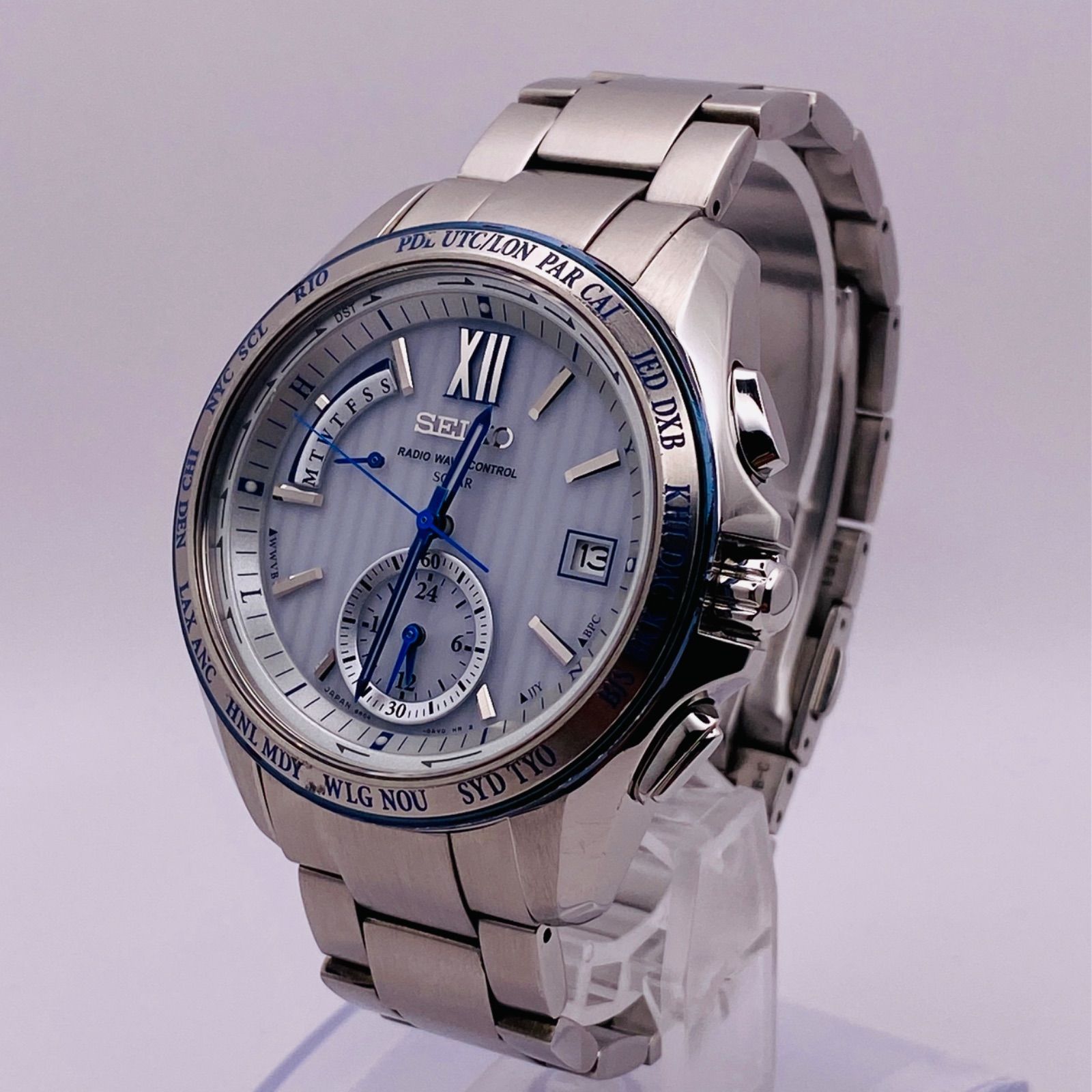 稼働 SEIKO BRIGHTZ 腕時計 電波ソーラー SAGA001 24 ブライツ ソーラー電波 ワールドタイム[SAGA089] Brightz Radio